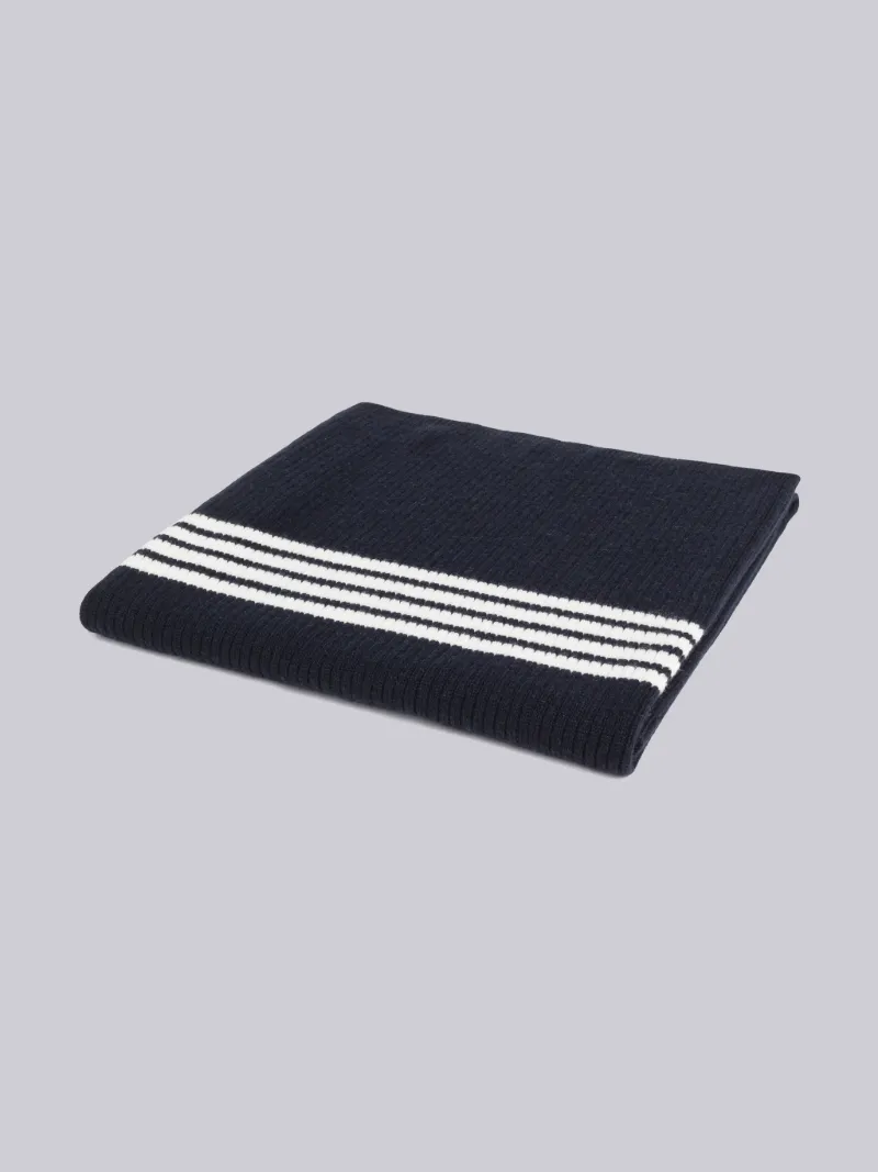 WOOL CASHMERE 4-BAR BLANKET
