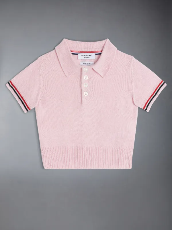 WOOL CASHMERE STRIPE TRIM INFANT POLO