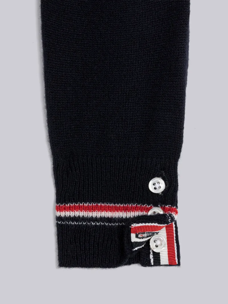 WOOL CASHMERE STRIPE TRIM INFANT PULLOVER