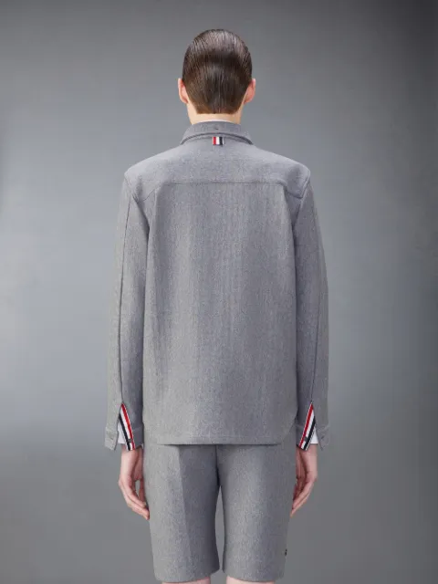 Textured Cotton Back Stripe Bomber Jacket | Thom Browne