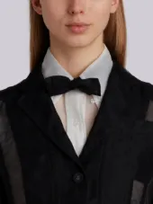 Lace-up Back Single Breasted Sport Coat In Soft Tulle