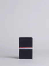 Large Notebook With Red, White And Blue Grosgrain In Black Pebble Grain