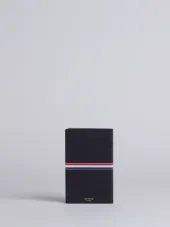 Large Notebook With Red, White And Blue Grosgrain In Black Pebble Grain