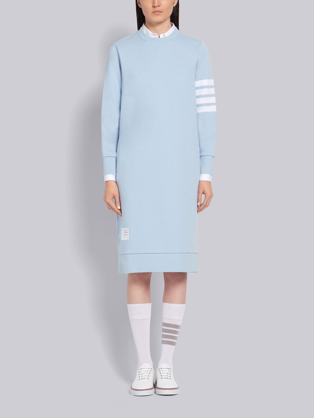 light blue jumper dress