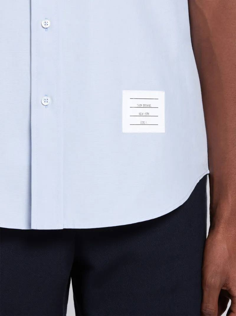 blue cotton short sleeve shirt