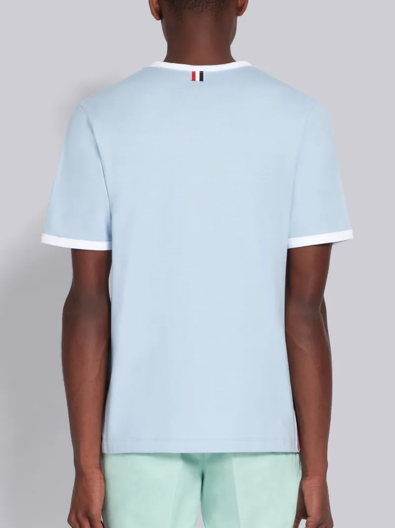 Light Blue Medium Weight Jersey Ringer Teee