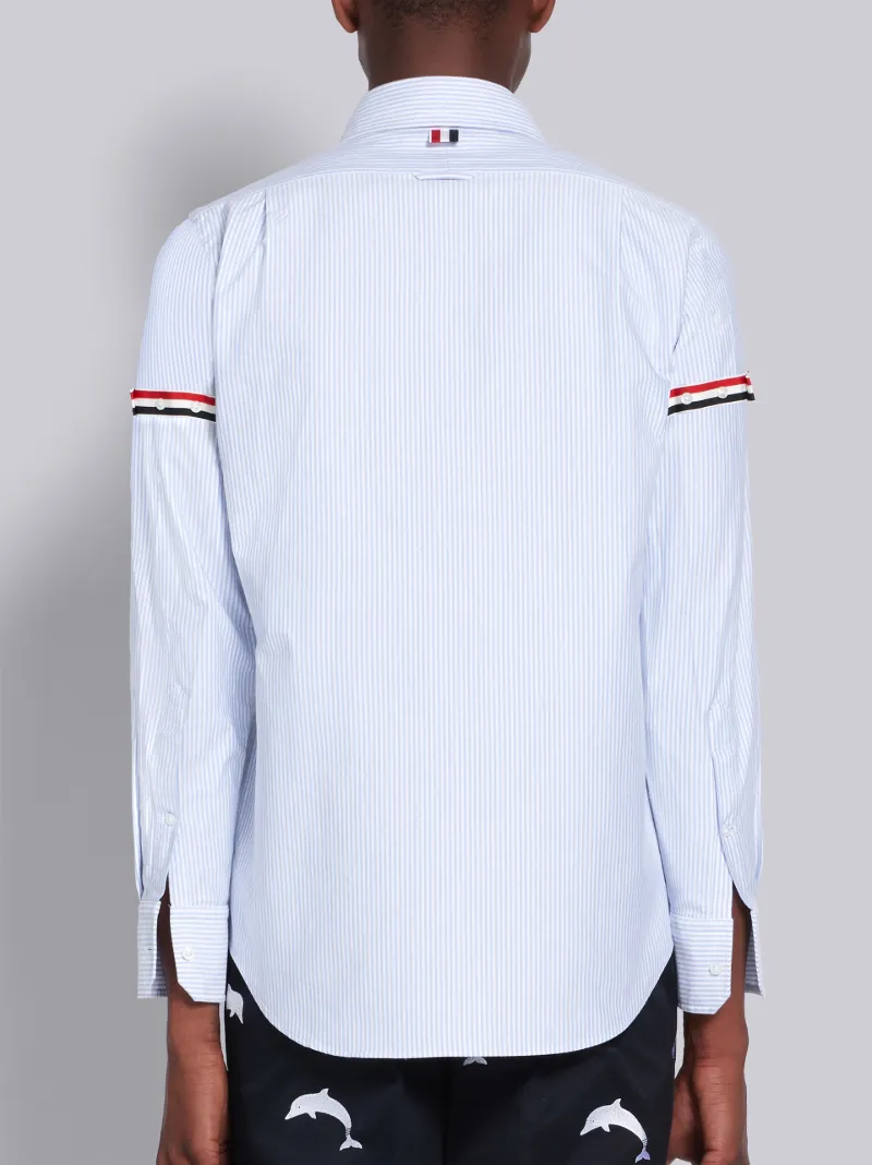 Light Blue Oxford University Stripe RWB Armband Shirt 