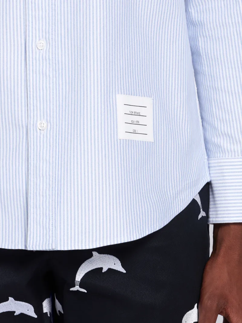 Light Blue Oxford University Stripe RWB Armband Shirt 