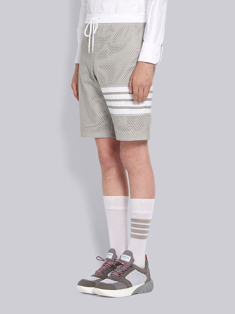 Light Grey Athletic Mesh Track Shorts Thom Browne Official