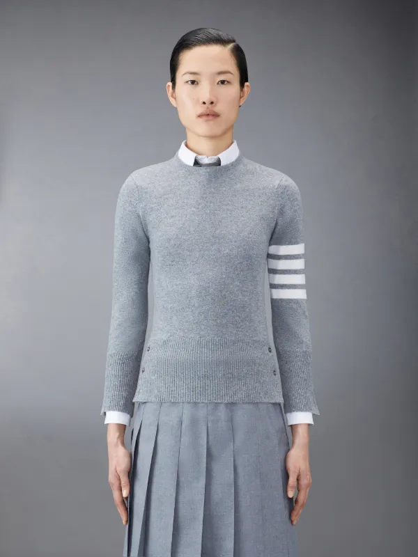 Light Grey Cashmere 4-Bar Classic Crew Neck Pullover