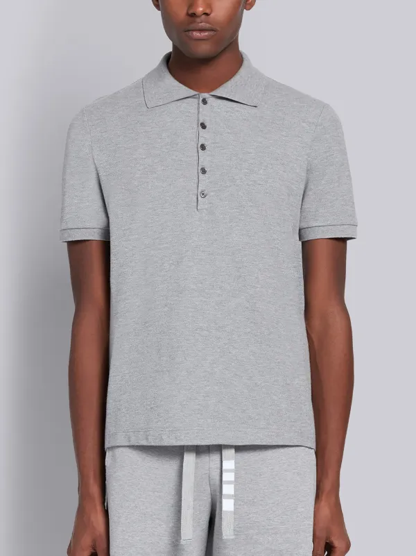 Light Grey Classic Cotton Pique Side Insert 4 -bar Polo