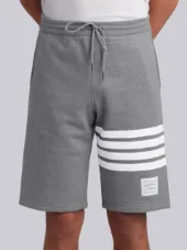 Light Grey Classic Sweat Shorts With Engineered 4-bar Stripe