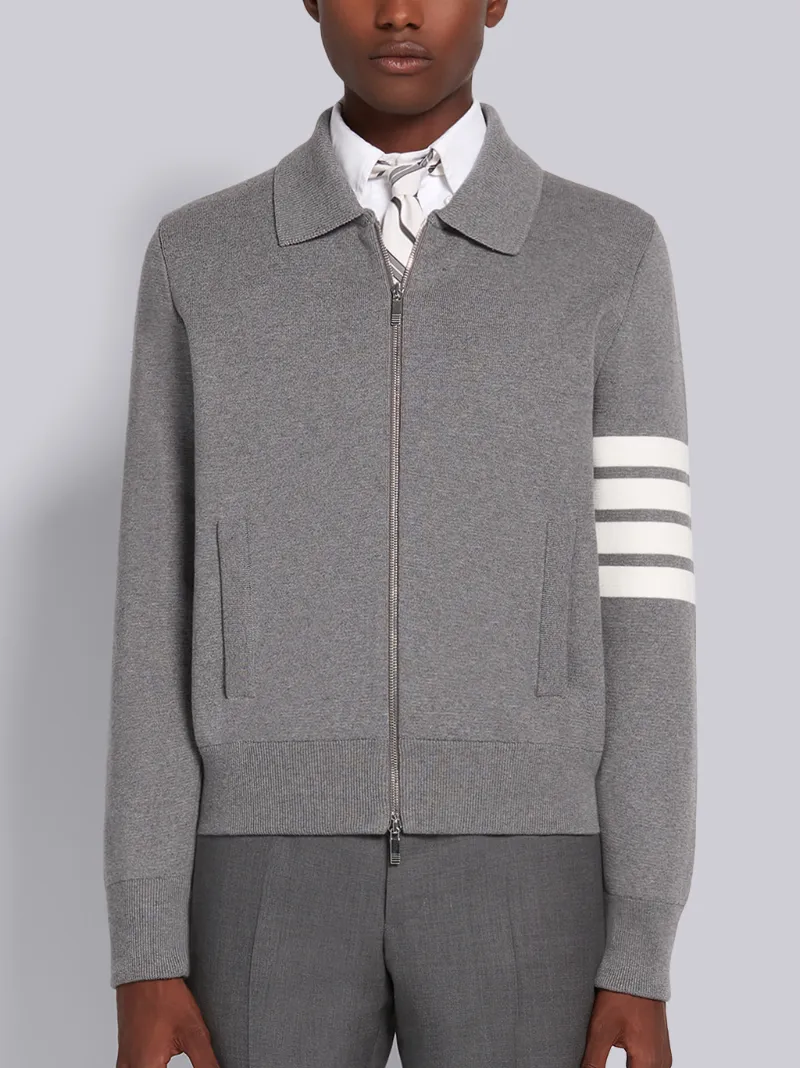 Grey cotton 2024 bomber jacket