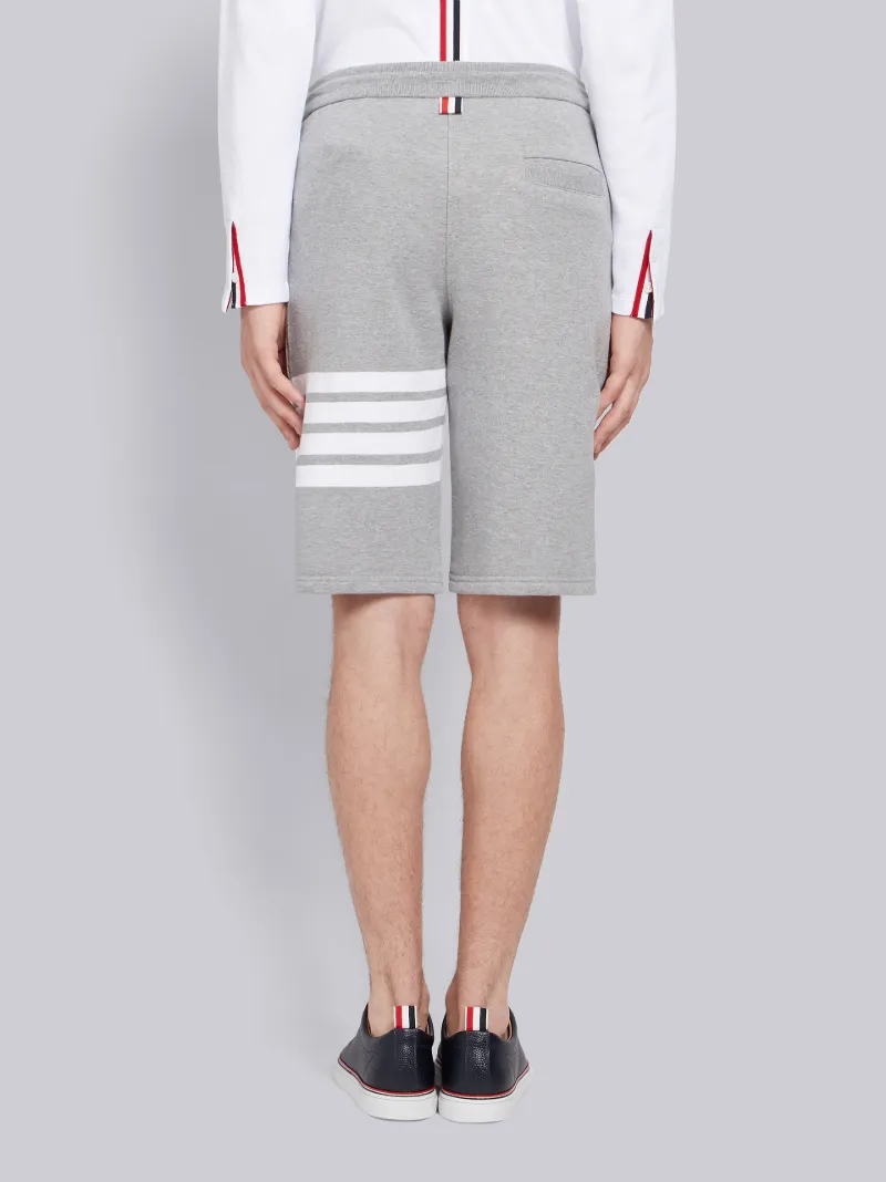 Light Grey Cotton Loopback Engineered 4-Bar Sweat Shorts