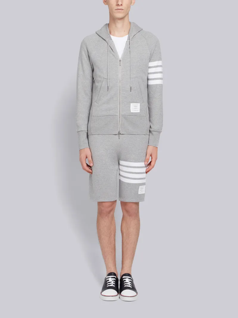 Light Grey Cotton Loopback Engineered 4-Bar Sweat Shorts