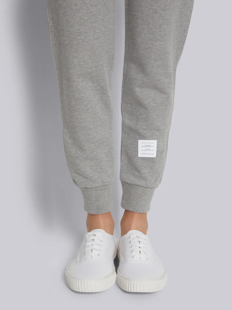 Light Grey Cotton Loopback Knit Engineered 4-bar Stripe Classic Sweatpant