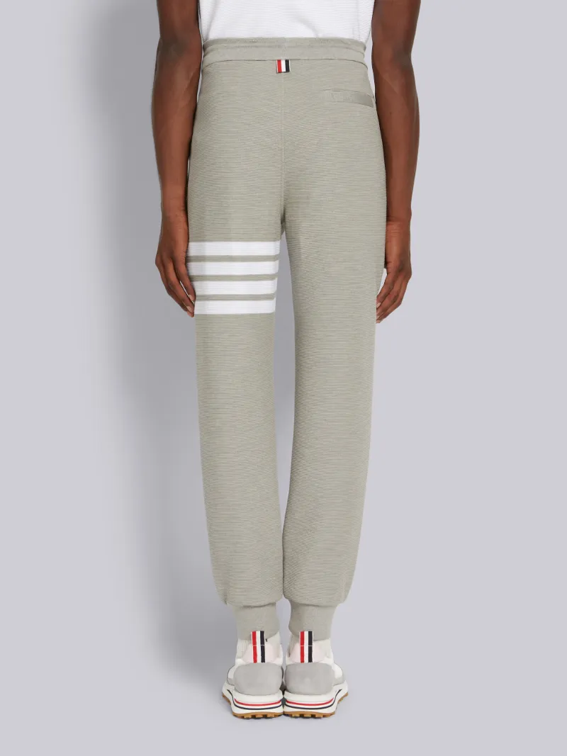Light Grey Cotton Ottoman Rib 4-Bar Sweatpant