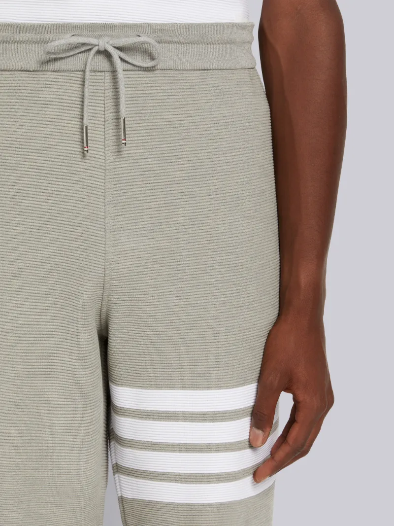 Light Grey Cotton Ottoman Rib 4-Bar Sweatpant