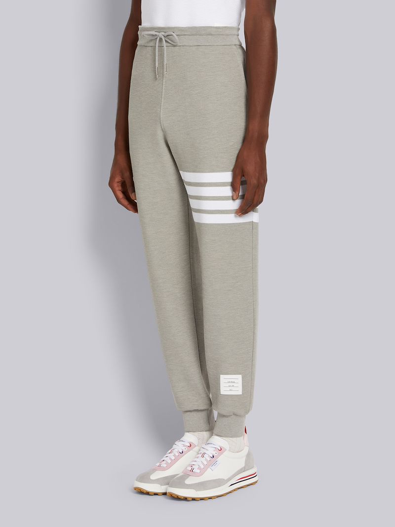Light Grey Cotton Ottoman Rib 4-Bar Sweatpant