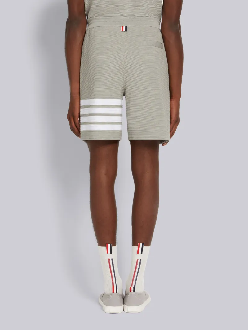 Light Grey Cotton Ottoman Rib 4-Bar Sweatshort