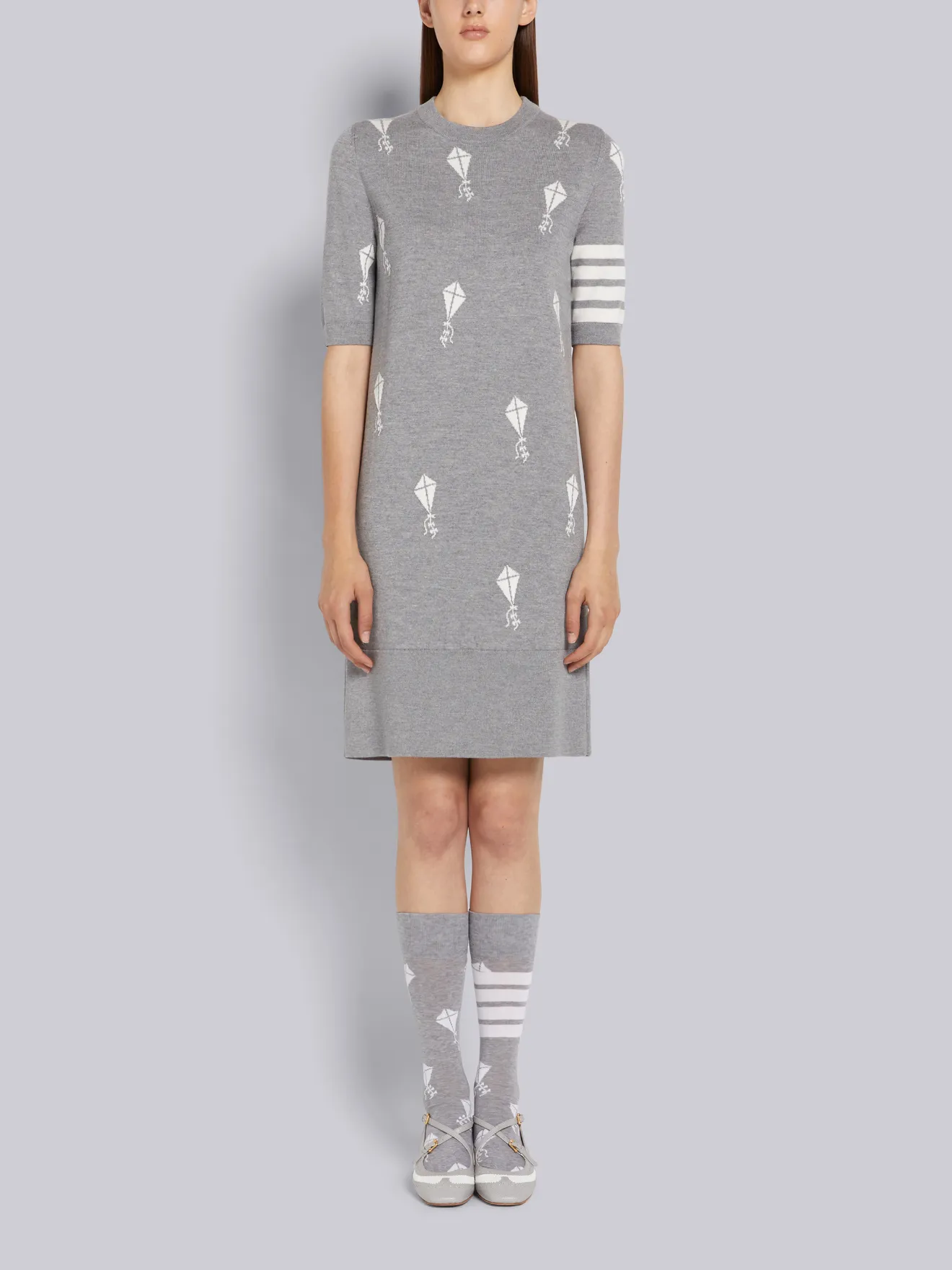 light gray sheath dress