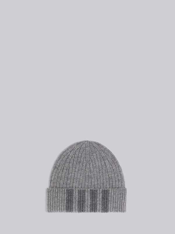 Light Grey Fine Merino Wool Rib 4-Bar Hat