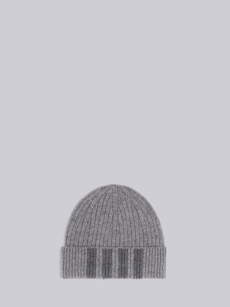 Light Grey Fine Merino Wool Rib 4-Bar Hat