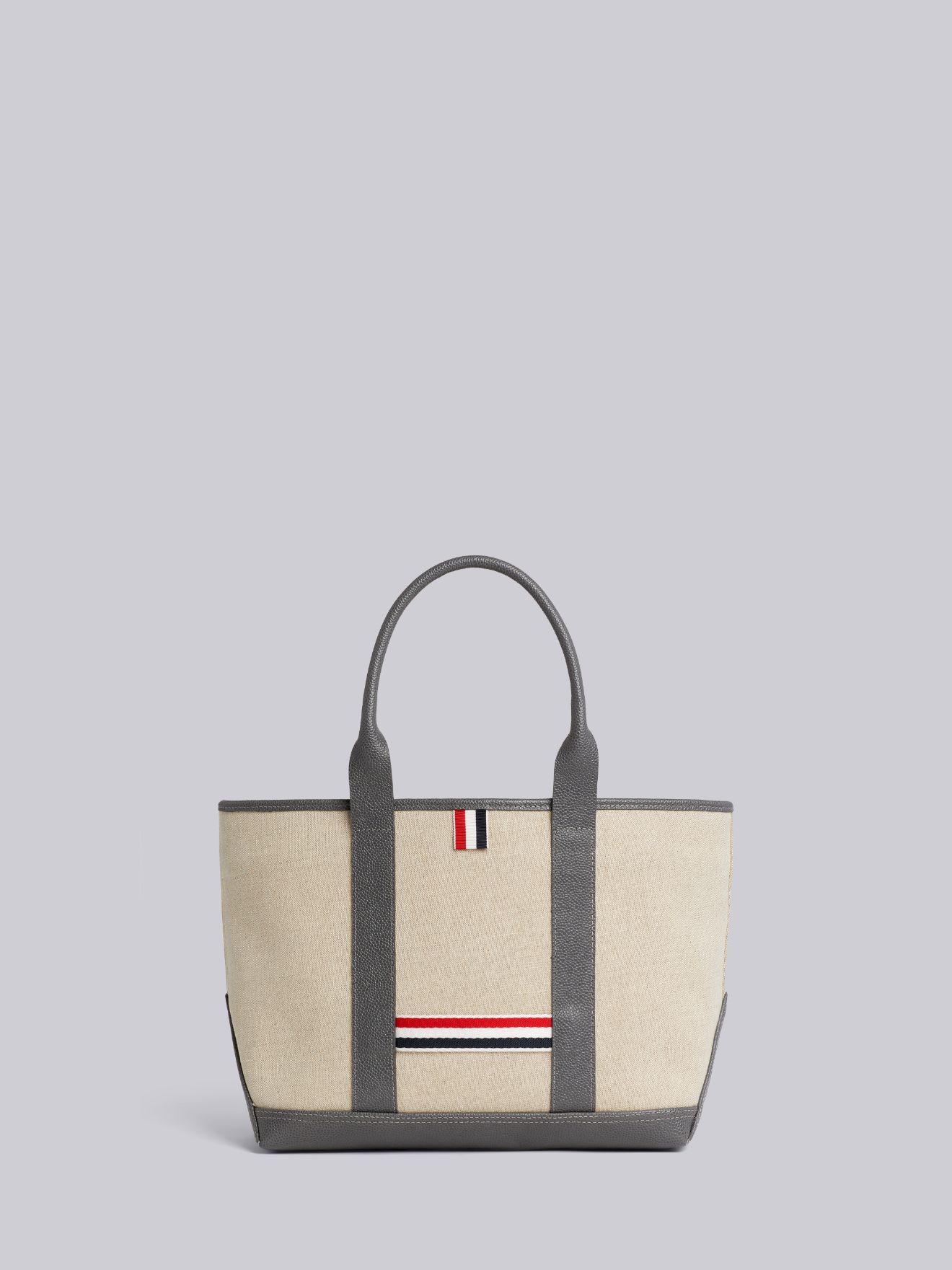 Light Grey Heavy Linen Leather Handle Small Tool Tote | Thom