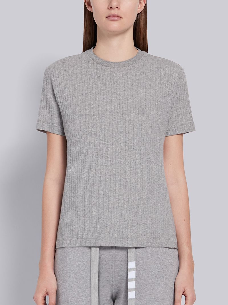 Light Grey High Twisted Rib Side Insert 4-Bar T-shirt