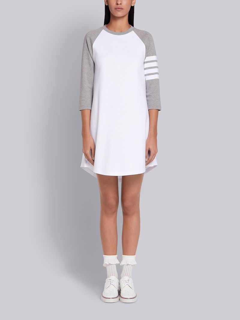 Light Grey Interlock 3/4 Sleeve 4Bar Baseball Dress Thom Browne Official