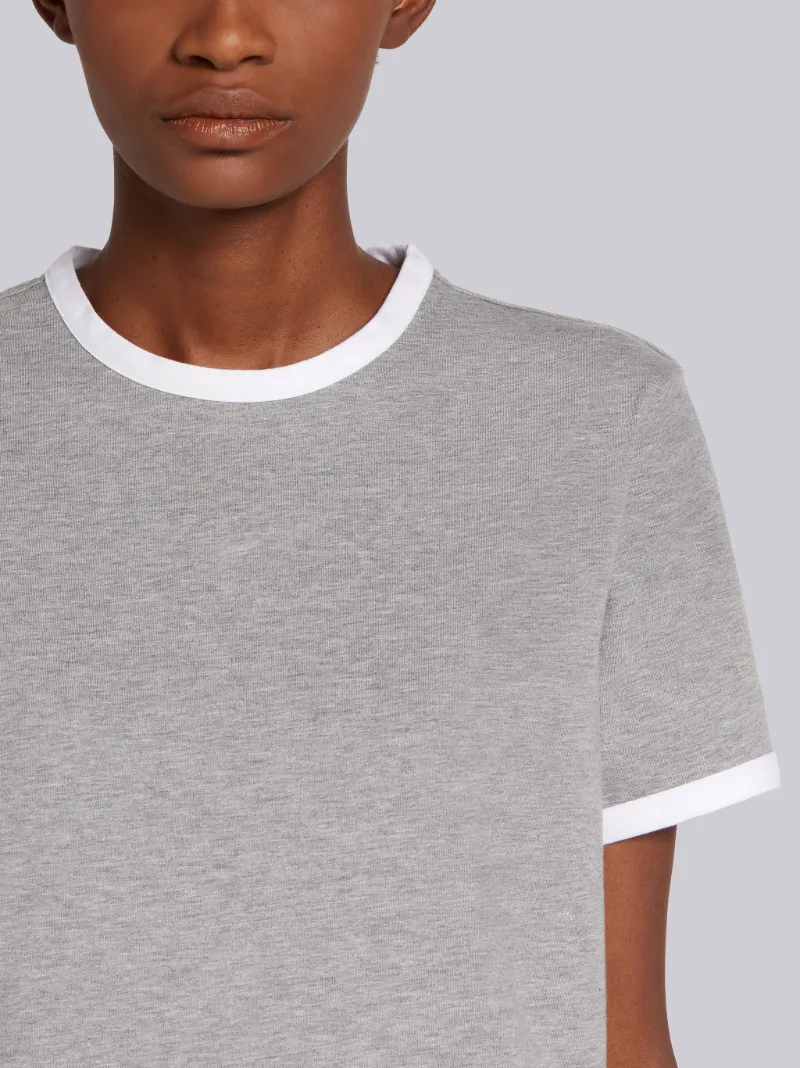 Light Grey Jersey Short Sleeve Ringer Tee