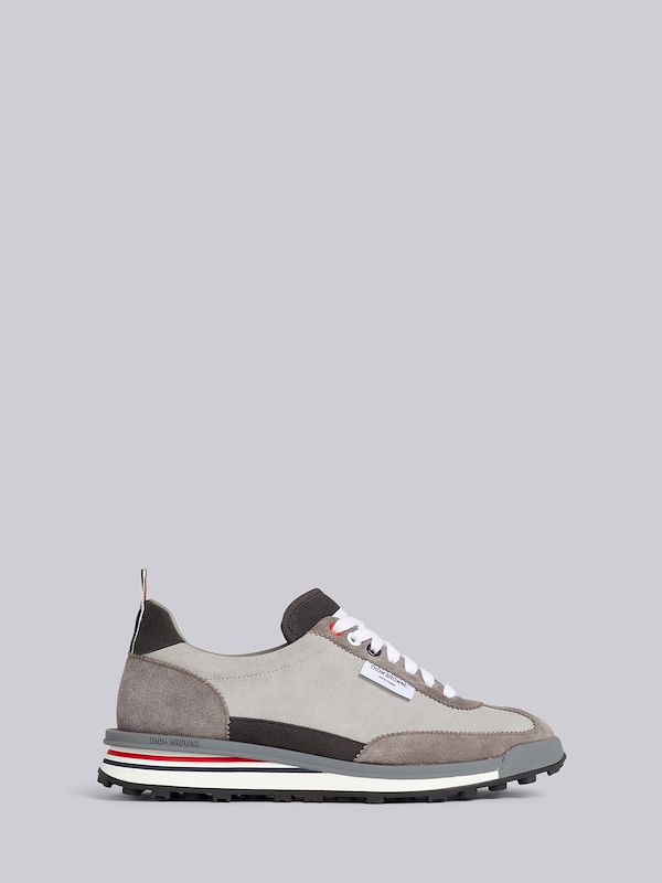 Light Grey Kid Suede Tech Runner