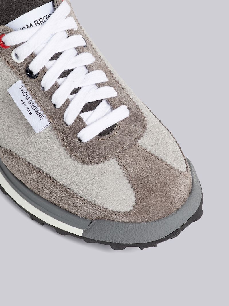 Light Grey Kid Suede Tech Runner