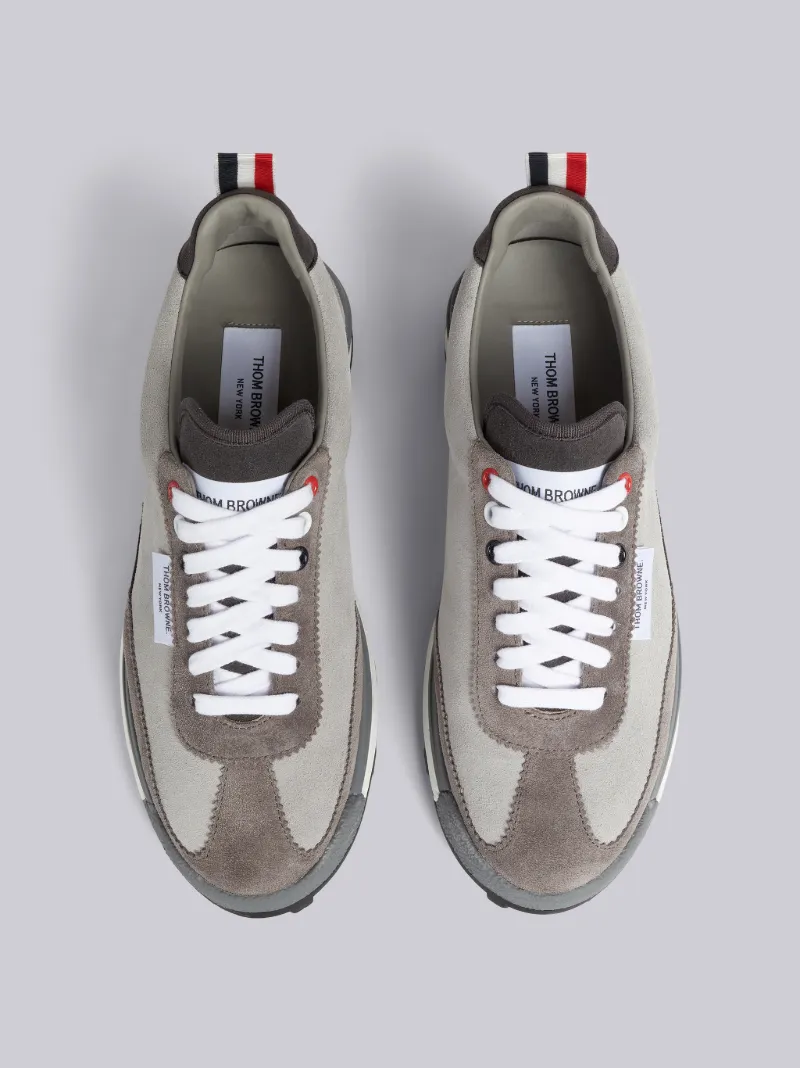 Light Grey Kid Suede Tech Runner