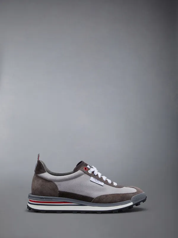 Light Grey Kid Suede Tech Runner