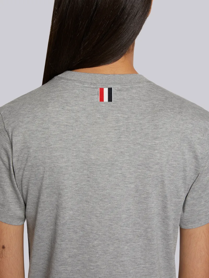 Light Grey Lightweight Jersey Side Slit Relaxed Fit Short Sleeve Tee
