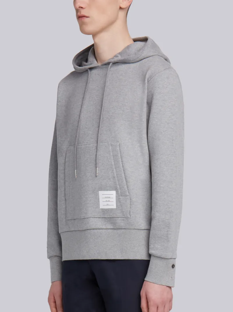 Light Grey Loopback Jersey Knit Center Back Stripe Pullover Hoodie