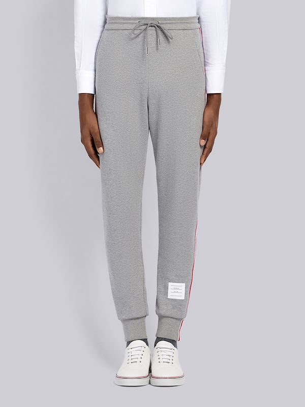 Light Grey Loopback Jersey Vertical Stripe Sweatpant