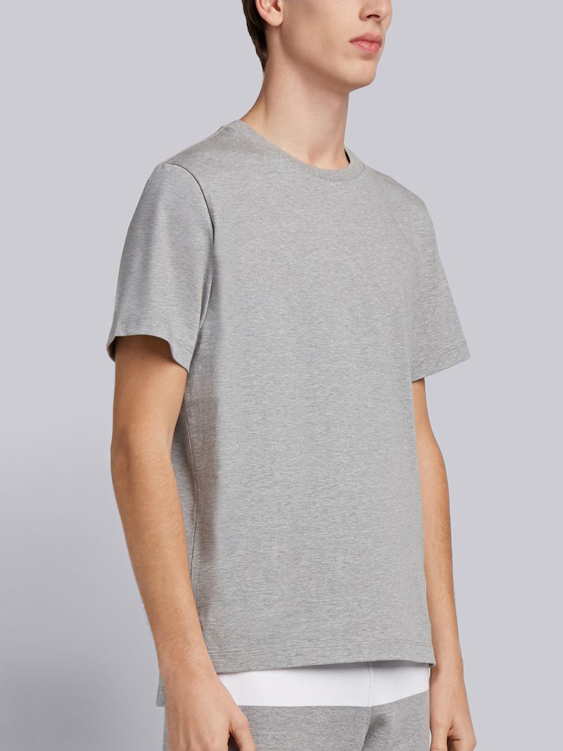 Light Grey Medium Weight Jersey Side Slit Relaxed Fit Tee