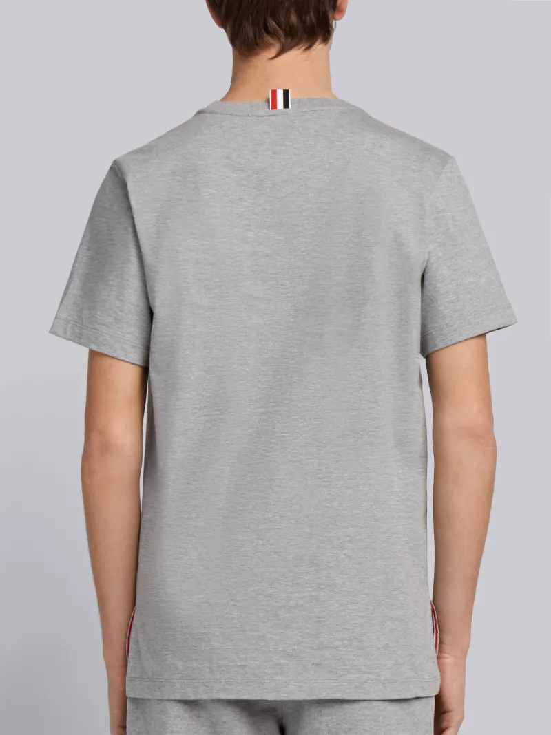 Light Grey Medium Weight Jersey Side Slit Relaxed Fit Tee