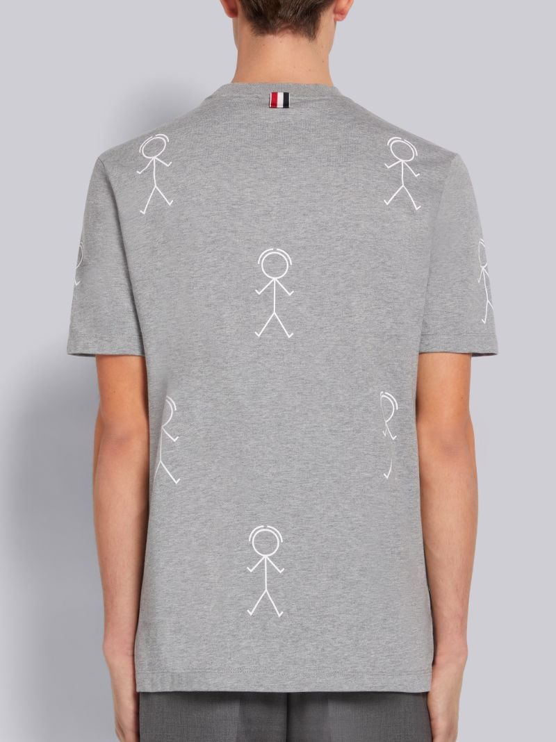 Light Grey Midweight Jersey Half Drop Mr. Thom Icon Print Tee