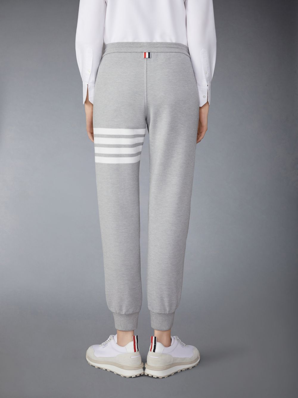 Light Grey Ottoman Rib 4-Bar Sweatpant | Thom Browne