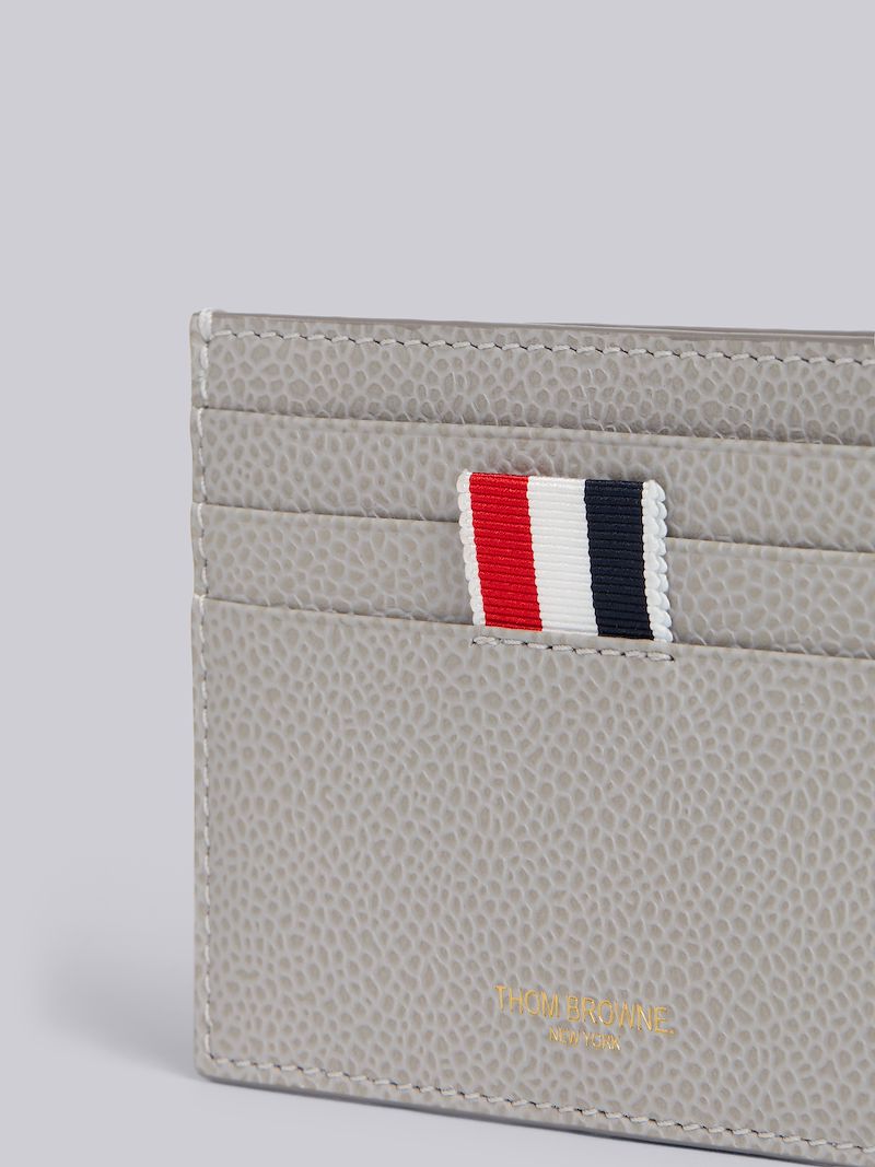 Light Grey Pebble Grain 4Bar Applique Single Card Holder With Note