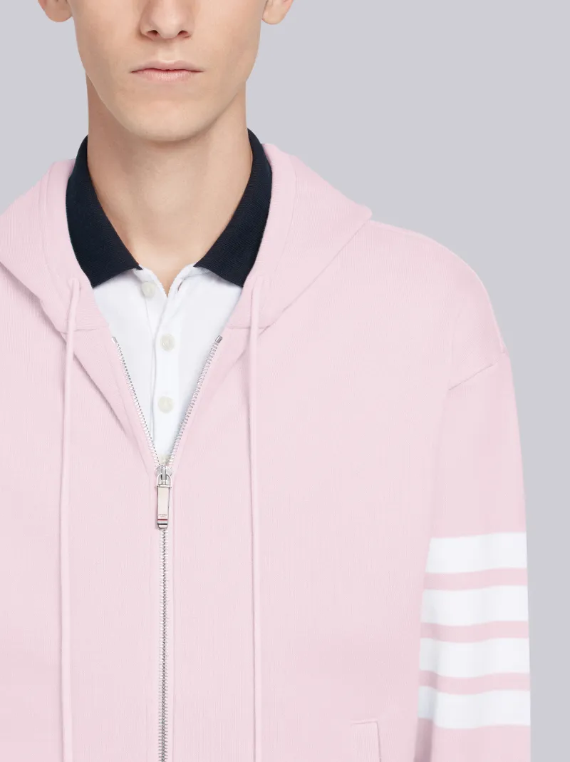 Light Pink Classic Loopback Jersey 4-Bar Zip-up Hoodie