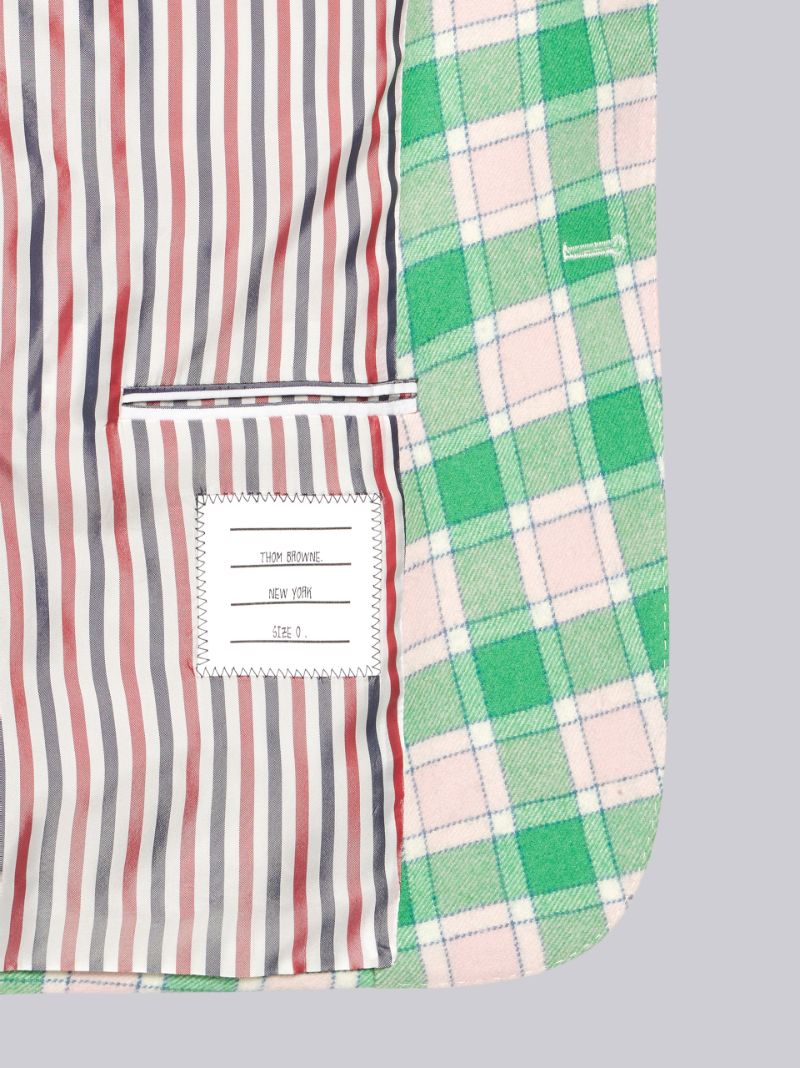 Light Pink Flannel Box Check Narrow Shoulder Sport Coat