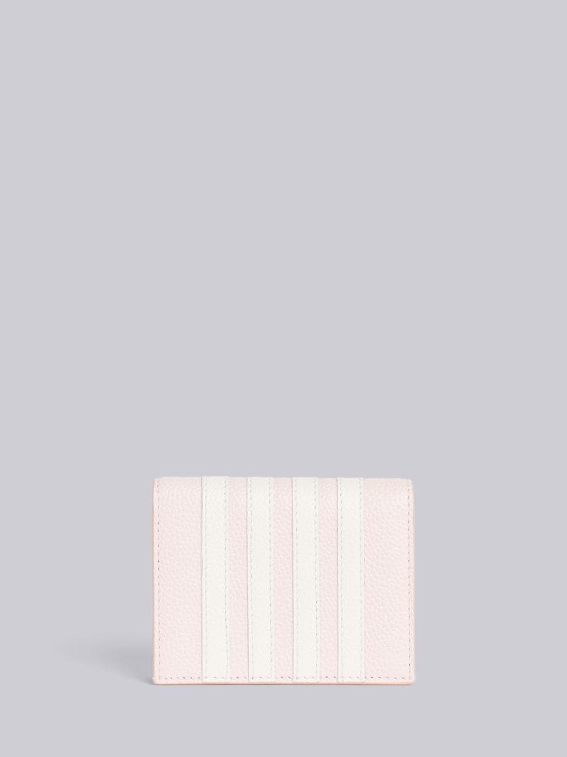 Light Pink Pebble Grain Leather 4-Bar Double Card Holder