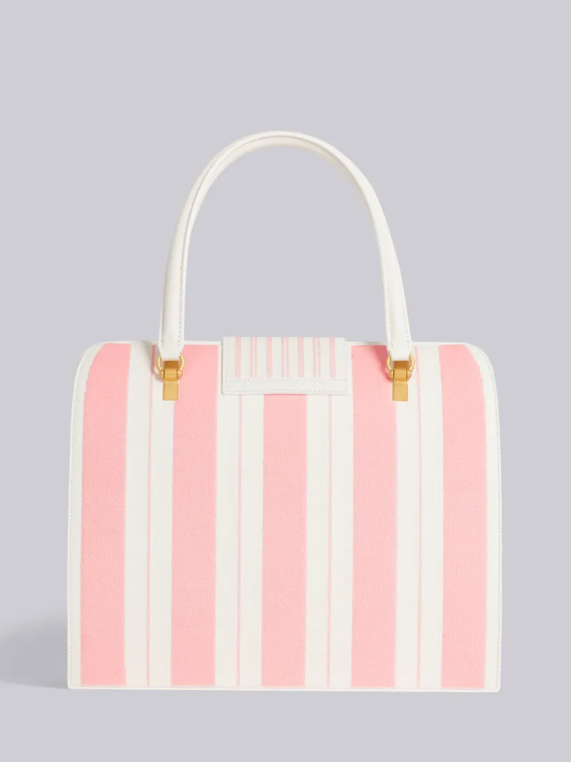 Light Pink Pebble Grain Leather Sequin Stripe Embroidery Mrs. Thom Bag