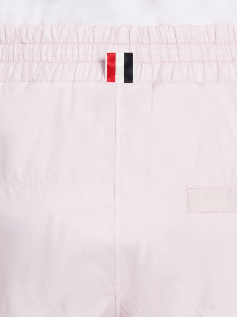 Light Pink Quilted Ripstop Jersey Lining Track Short