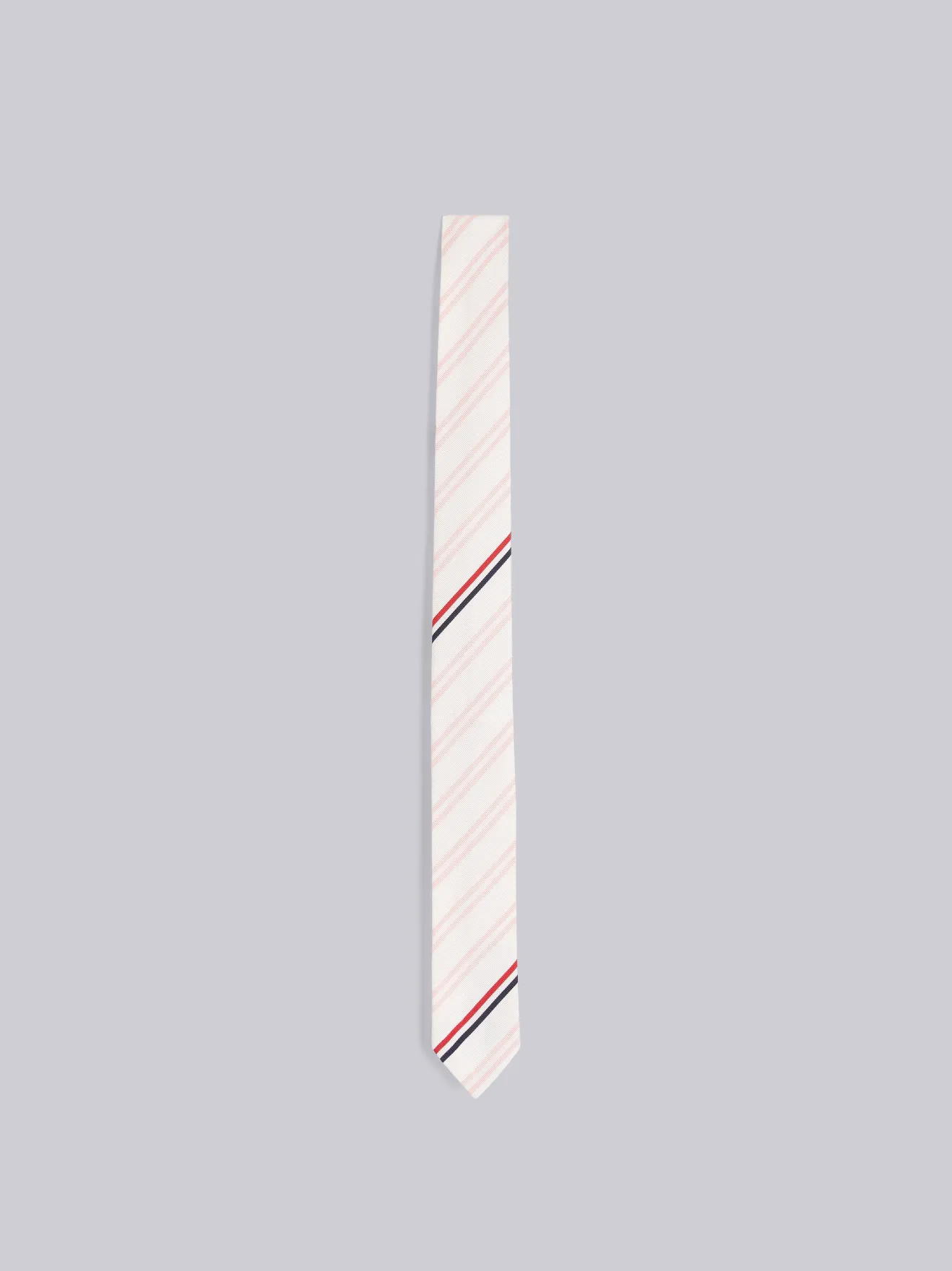 Light Pink Stripe Silk Cotton Jacquard Classic Tie | Thom Browne