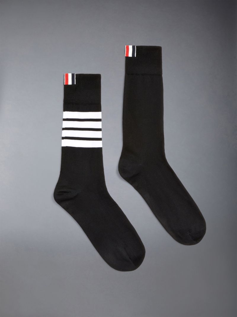 Lightweight Cotton 4-Bar Mid-calf Socks